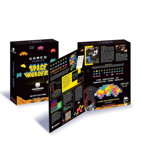 PowerBear - Coffret Cadeau - 250g - Bonbons gamers - Space Invaders