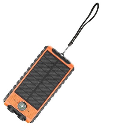 Batterie de secours Solaire 10000 mAh USB 2A+C Orange/Noir Bigben