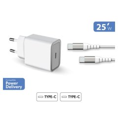 Chargeur maison 25W Power Delivery + Câble USB C/USB C Blanc Force Power Force - 2