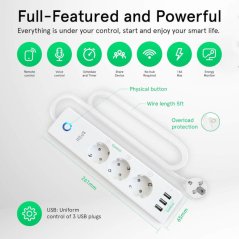 NOUS - Multiprise intelligente WIFI 15A avec mesure de consommation + 3 ports USB pilotables (TUYA) Nous - 3