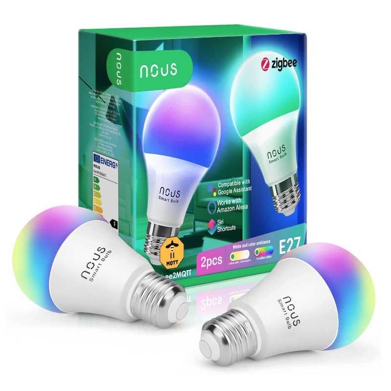 NOUS - 2x ampoules connectées WiFi, Zigbee compatible Tuya