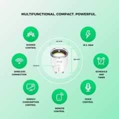 NOUS - Lot de 4x Prises intelligentes WiFi, Zigbee, Tuya  et Mesure de consommation