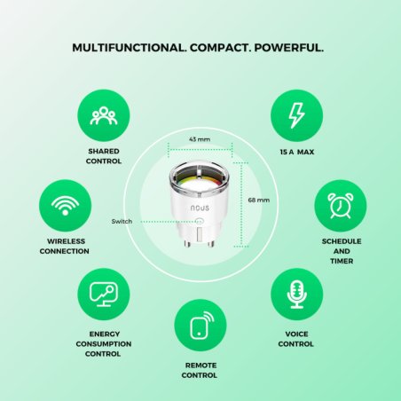 NOUS - Lot de 4x Prises intelligentes Zigbee, Tuya  et Mesure de consommation