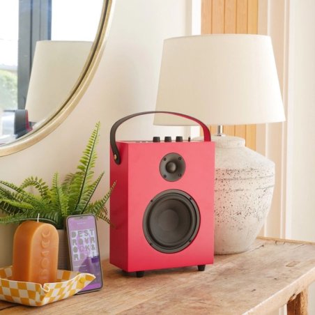 REDEFY - Enceinte Bluetooth de luxe avec housse en tissu - Rouge  - 1