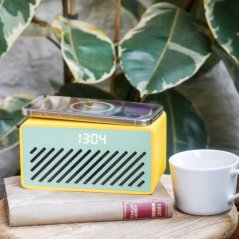 Rise Mix - Chargeur sans fil et Réveil avec Enceinte Bluetooth - Jaune  - 1