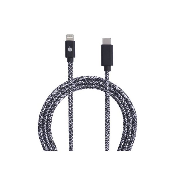 Bigben - Câble Lightning/USB-C 3A - Tissé 2 Mètres - Noir  - 1