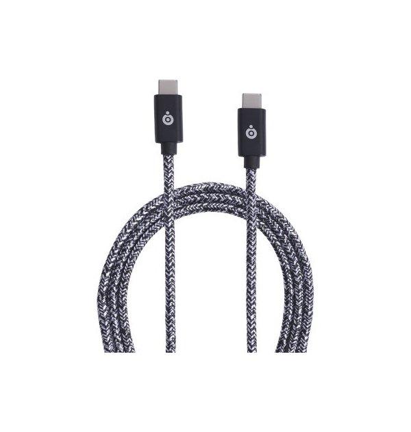 BigBen - Câble USB-C/USB-C - 3A - tissé  2 mètres - Gris BigBen Connected - 1